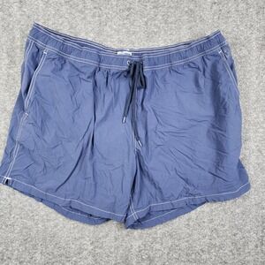 J.Crew Swim Trunks Mens XXL Navy Blue Contrast Stitch Drawstring Mesh‎ Lined